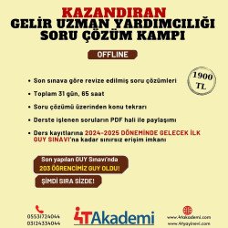 GELİR UZMAN YARDIMCILIĞI SORU ÇÖZÜM KAMPI 2024 OFFLINE